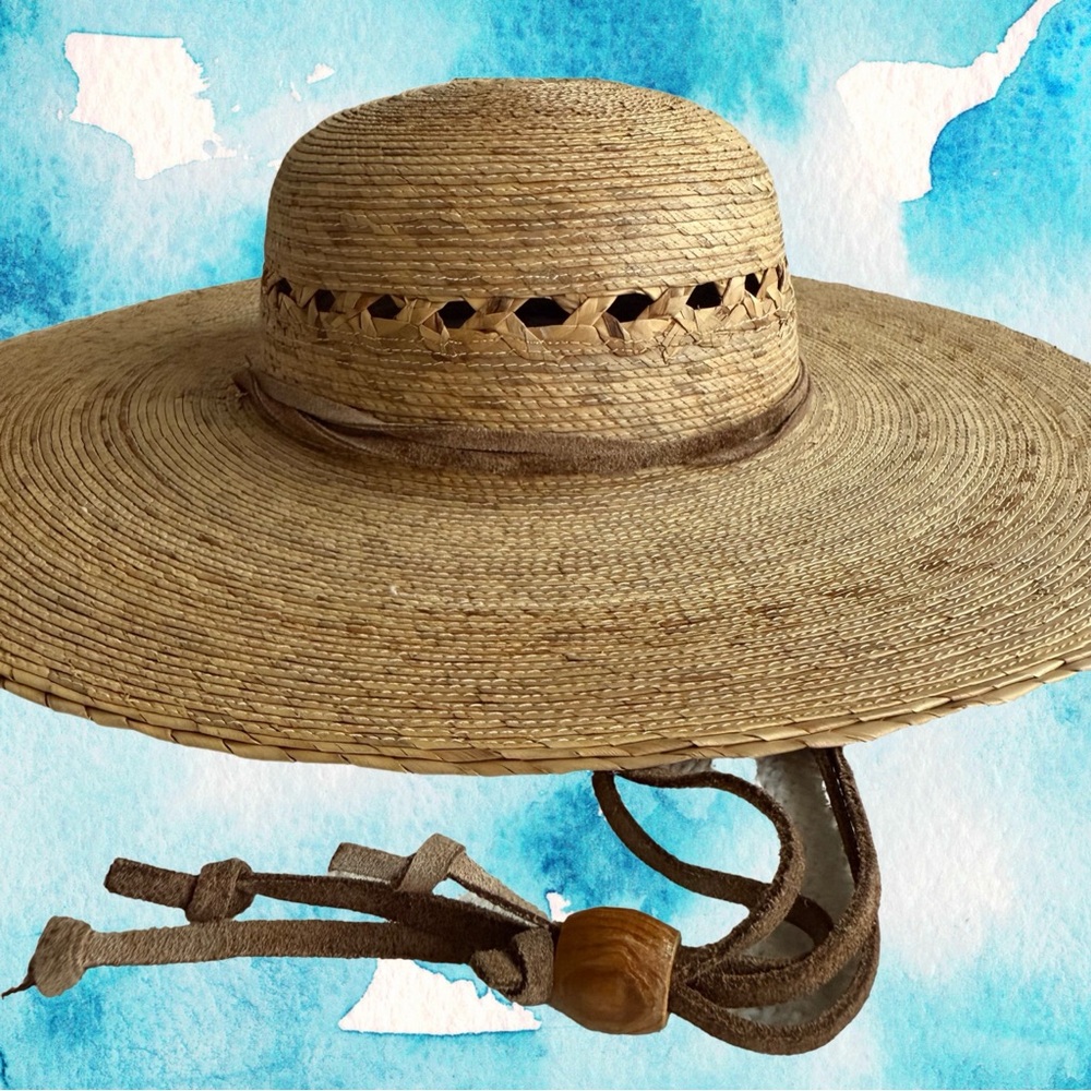 Tula Natural Straw Hat with Leather Details